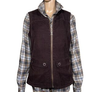 REI Corduroy Vest w/ Matching Flannel Shirt Women's Size Med/Large 2-Pc Set